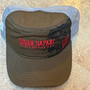 Drew Estate Cigar Safari Nicaragua Trucker Hat Brown Grey Mesh Snapback Cap